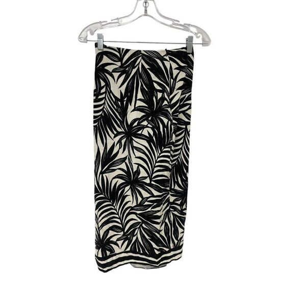 Zara Womens Wrap Skirt Midi Size M Black Printed High Waist 9878/109 NWOT - Picture 4 of 12